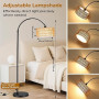 YICAIZI Lampadaire LED sur Pied Salon - 9W 900LM Lampe sur Pied Arc avec Télécommande & E27 Ampoule, Lampe Liseuse Réglables pou