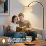 YICAIZI Lampadaire LED sur Pied Salon - 9W 900LM Lampe sur Pied Arc avec Télécommande & E27 Ampoule, Lampe Liseuse Réglables pou