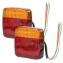 EXLECO 2 X Feux de Remorque LED 12V Feu Arriere Remorque Étanche Feux Arriere Remorque de Lumière Feux Arrière 26 LED Éclairage