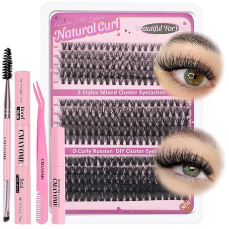 OWill Kit Faux Cils,Cils extension de cils professionnel 300Pcs,Kit extension cils 50D+40D+30D D Curl 10-18mm,Faux cils individu