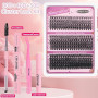 OWill Kit Faux Cils,Cils extension de cils professionnel 300Pcs,Kit extension cils 50D+40D+30D D Curl 10-18mm,Faux cils individu