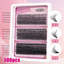 OWill Kit Faux Cils,Cils extension de cils professionnel 300Pcs,Kit extension cils 50D+40D+30D D Curl 10-18mm,Faux cils individu