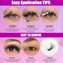 OWill Kit Faux Cils,Cils extension de cils professionnel 300Pcs,Kit extension cils 50D+40D+30D D Curl 10-18mm,Faux cils individu