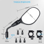 Cretassion Lot de 2 rétroviseurs moto certifiés E/M8 M10, filetage droit/gauche, compatibles scooter, ATV, cyclomoteur, vélo éle