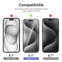 NEW'C Kit de 3, Verre Trempé pour iPhone 15 Pro (6,1 Pouces) Film en Protection écran efficace contre les Rayures - Ultra Résist