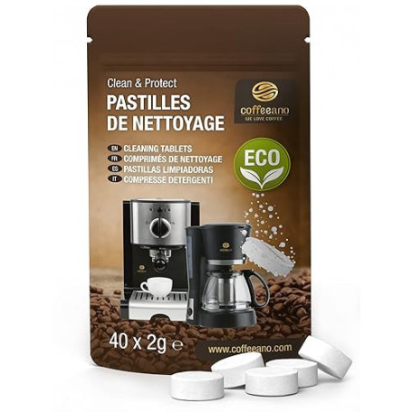 40 Pastilles de nettoyage pour Jura, Krups, Melitta, Delonghi, Siemens, Philips, Bosch, Tassimo, Nespresso, Sage, Senseo machine