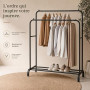 Edihome, Portant a Vetement, Double, 110X150X54 cm, pour Chambre, Robuste, en Métal, avec Support pour Support à Chaussures, des