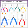 Swpeet Lot de 8 pinces à bijoux de 11,4 cm, 8 types, outils de fabrication de bijoux colorés, pinces à bec rond, pinces à sertir