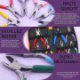Swpeet Lot de 8 pinces à bijoux de 11,4 cm, 8 types, outils de fabrication de bijoux colorés, pinces à bec rond, pinces à sertir