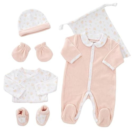 KINOUSSES - Kit Naissance Bébé Velours – Ensemble Naissance Nouveau-né Mixte Fille & Garçon – Coffret Vêtements Bébé