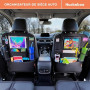 Huckaboo Organisateur Voiture Enfant - Rangement voiture enfant, Nombreuses poches, Support tablette, Noir, Lot de 2