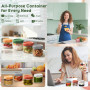 Alitree 6 Pièces Pot Overnight Oat Verre,300ml Overnight Oats Jar, Pot Yaourt en Verre avec Couvercle, pour Fraîcheur et Conserv