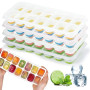 4 Pièces bacs à glaçons en silicone avec couvercle,Moule à Glaçons,Certifié LFGB - Sans BPA,bacs à glaçons carrés faciles à reti