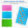 Gemtte Moules à Bonbons en Silicone, 4 Pièces Moule à Bonbon Gommeux avec 2 Pipettes, Moule Bonbon Silicone Réutilisable, Idéal