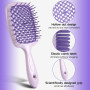 LORSEX Lot de 2 brosses à cheveux, brosse démêlante pour cheveux naturels pour cheveux crépus, ondulés et bouclés (Violet + Vert