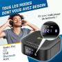 KLIM Boombox E1 - Poste Radio CD Portable - Extra Bass avec Subwoofer - Radio FM, CD, Bluetooth, USB, Bluetooth, MP3 - Mode Fila