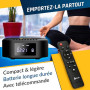 KLIM Boombox E1 - Poste Radio CD Portable - Extra Bass avec Subwoofer - Radio FM, CD, Bluetooth, USB, Bluetooth, MP3 - Mode Fila