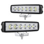 Fxlpower 2x Phare de Travail LED 18W 12V 24V, Feu de Recul Compact Projecteur de Chantier IP65 avec Faisceau Spot pour Auto, Tra
