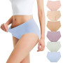 Falechay Culottes Femme Coton Taille Basses sous-vêtements Slips Lot de 6