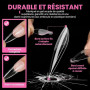 UNA GELLA Capsule Américaine Ongles Amande, 216 Pièces 12 Tailles Préformées Ongles Stiletto Long pour Extensions Acryliques & D