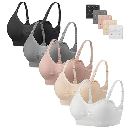 HBselect 5 Pcs Soutien-Gorge d'allaitement Maternité Soutien-Gorge d'allaitement sans Couture