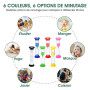 Lot de 6 sabliers Enfants colorés en Acrylique – 30s, 1, 2, 3, 5, 10 Min – pour Classe, Maison, Chambre Enfant – Apprentissage d
