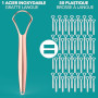 RONAVO Gratte Langue, Brosse Langue Pour Adulte une Haleine Fraiche, Tongue Scraper Acier Inoxydable, Conception distinctive à 2