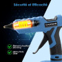 Pistolet à Colle Chaude sans fil 100W, Pistolet a Colle Chaude Compatible Avec Makita 18V et Bâtons de Colle, Pour le Bricolage,