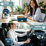 Anykuu Gamelle Chauffante 1.8L 100W, Lunch Box 12V 24V 220V | Chauffage rapide 20-30 min, acier inox, facile à nettoyer, 3 alime