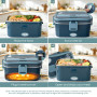 Anykuu Gamelle Chauffante 1.8L 100W, Lunch Box 12V 24V 220V | Chauffage rapide 20-30 min, acier inox, facile à nettoyer, 3 alime