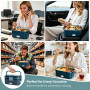 Anykuu Gamelle Chauffante 1.8L 100W, Lunch Box 12V 24V 220V | Chauffage rapide 20-30 min, acier inox, facile à nettoyer, 3 alime
