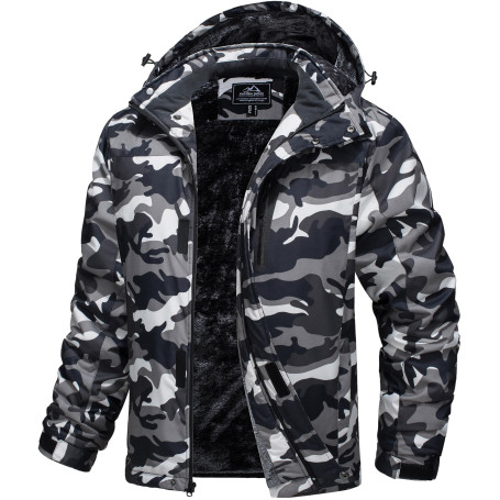 MAGCOMSEN Vestes d'hiver imperméables pour hommes Manteau chaud de ski et de neige Veste de montagne coupe-vent avec capuche amo