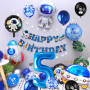 Décoration d'anniversaire pour enfant garçon de 5 ans, décoration de l'espace, ballon en aluminium astronaute, fusée, décoration