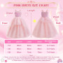 TOSZOLY Robe Glinda Enfant de Princesse, Glinda Costume Princesse Rose avec Accessoires de Baguette Magique Princesse Couronne, 