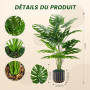 Der Rose Plantes Artificielles Interieur Monstera en Pot,71cm Fausse Plante Idéal pour la Décoration de Salon, Chambre, Bureau e