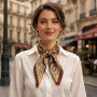 Xvbhaq Foulard carré pour femme - 70 cm x 70 cm - En soie synthétique - Fleurs et différents motifs imprimés - Accessoire élégan