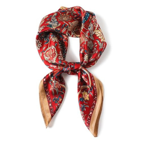 PoeticEHome Écharpe Carrée 100% Soie de Mûrier pour Femme - Foulard en Soie 68x68cm avec Étui Cadeau