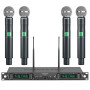 Phenyx Pro Système de Microphone sans Fil, Ensemble de Micro sans Fil UHF à 4 canaux avec Quatre micros Portables, Construction