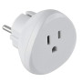 Electraline 70059 Adaptateur de voyage USA vers France/Europe, blanc