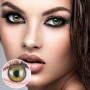 Glamlens lentilles de couleur vert naturelles colorées très haute opacité Mirel Green + étuis à lentilles de contact I 1 paire (
