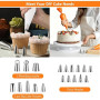 AEVORA Lot d'accessoires de gâteau (61 pièces) Plateau à gâteau rotatif avec douilles en acier inoxydable, poche à douille, spat