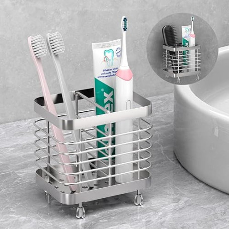 Luxspire Porte-Brosse à Dents Électrique, Support de Brosse à Dents Mural avec Trous de Drainage, Rangement Brosse à Dents en Ac