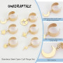 UNICRAFTALE Bague Breloques Bague Acier Inoxydable Étoile Boulon Foudre Pendentifs Bague Anneaux Réglables Bague pour Femme Manc