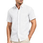 Casey Kevin Chemise Homme Manches Courtes 100% Coton - Col Boutonné | Manches Courtes, Col Boutonné, Une Poche Poitrine