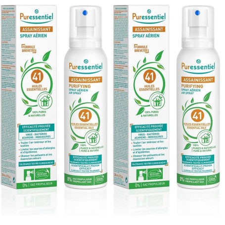 Puressentiel - Spray Aérien Assainissant aux 41 Huiles Essentielles - Efficacité prouvée contre les virus, germes et bactéries -