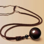 zalati Collier Pendentif Obsidienne Naturelle avec Corde Tressée Style Yeux Arc-en-Ciel pour Cadeau Chanceux en Pierre Perle