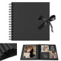 Flintronic Album Photo Scrapbooking, 80 Pages Livre Photo Souvenir DIY, Fait à La Main Album Spirale, avec 6 Autocollants, Cadea