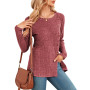 NARRAME Pull pour Femme Tunique à Manches Longues avec Boutons et Fente sur Le Devant