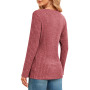 NARRAME Pull pour Femme Tunique à Manches Longues avec Boutons et Fente sur Le Devant