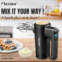 Bestron Batteur electrique cuisine, Batteur mixeur à main puissant avec 6 vitesses, fonction turbo et écran LCD, livré avec 2 fo